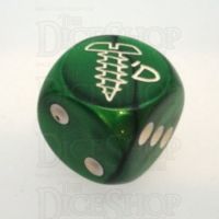 Chessex Gemini Green SCREWED Logo D6 Spot Dice