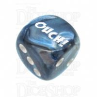 Chessex Lustrous Slate OUCH! Logo D6 Spot Dice