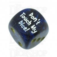 Chessex Scarab Royal Blue Don't Touch My Dice! Logo D6 Spot Dice