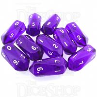 Crystal Caste Gem Purple 10 x D10 Dice Set