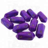 Crystal Caste Interferenz Purple 10 x D10 Dice Set