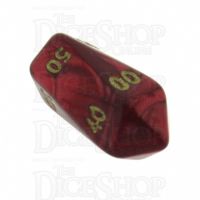 Crystal Caste Pearl Red Percentile Dice