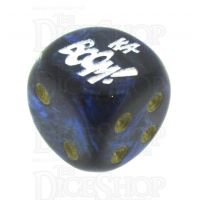 Chessex Scarab Royal Blue KA-BOOM! Logo D6 Spot Dice