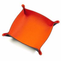Folding Merino Dice Tray - Burnt Orange