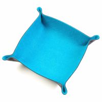 Folding Merino Dice Tray - Turquoise