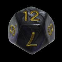 TDSO Duel Purple & Steel with Gold D12 Dice
