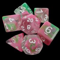 TDSO Cyclone Green & Pink 7 Dice Polyset