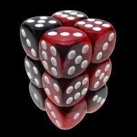 TDSO Duel Black & Red With White 12 x D6 Dice Set