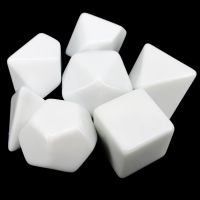 TDSO Opaque Blank White 7 Dice Polyset