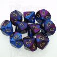 Chessex Gemini Blue & Purple 10 x D10 Dice Set