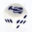 Koplow White & Blue Lobster Logo D6 Spot Dice