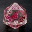 TDSO Confetti Clear & Pink D20 Dice