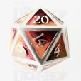 TDSO Metal Fire Forged Multi Colour Silver Orange Red & Yellow D20 Dice