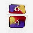 TDSO Metal Fire Forged Multi Colour Silver Gold Purple & Red D6 Dice