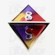 TDSO Metal Fire Forged Multi Colour Silver Gold Purple & Red D8 Dice