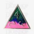 TDSO Metal Fire Forged Multi Colour Silver Blue Green & Pink D4 Dice