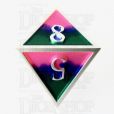 TDSO Metal Fire Forged Multi Colour Silver Blue Green & Pink D8 Dice
