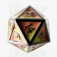 TDSO Metal Fire Forged Multi Black Nickel Orange Red & Yellow D20 Dice