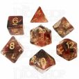 TDSO Pearl Swirl Black & Red with Gold 7 Dice Polyset