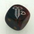 Chessex Gemini Black & Red SCREWED Logo D6 Spot Dice
