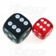 Chessex Translucent Red & White 12mm D6 Spot Dice