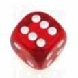 Chessex Translucent Red & White 16mm D6 Spot Dice