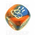 Chessex Gemini Blue & Orange SHIT Logo D6 Spot Dice