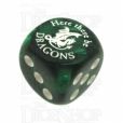 Chessex Gemini Green Here There Be Dragons D6 Spot Dice