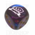 Chessex Gemini Blue & Purple RIP NOOB Logo D6 Spot Dice